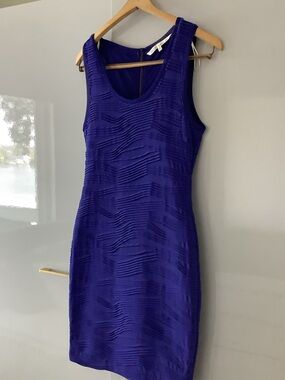 RACHEL Rachel Roy Royal Blue Textured Sleeveless Mini Dress